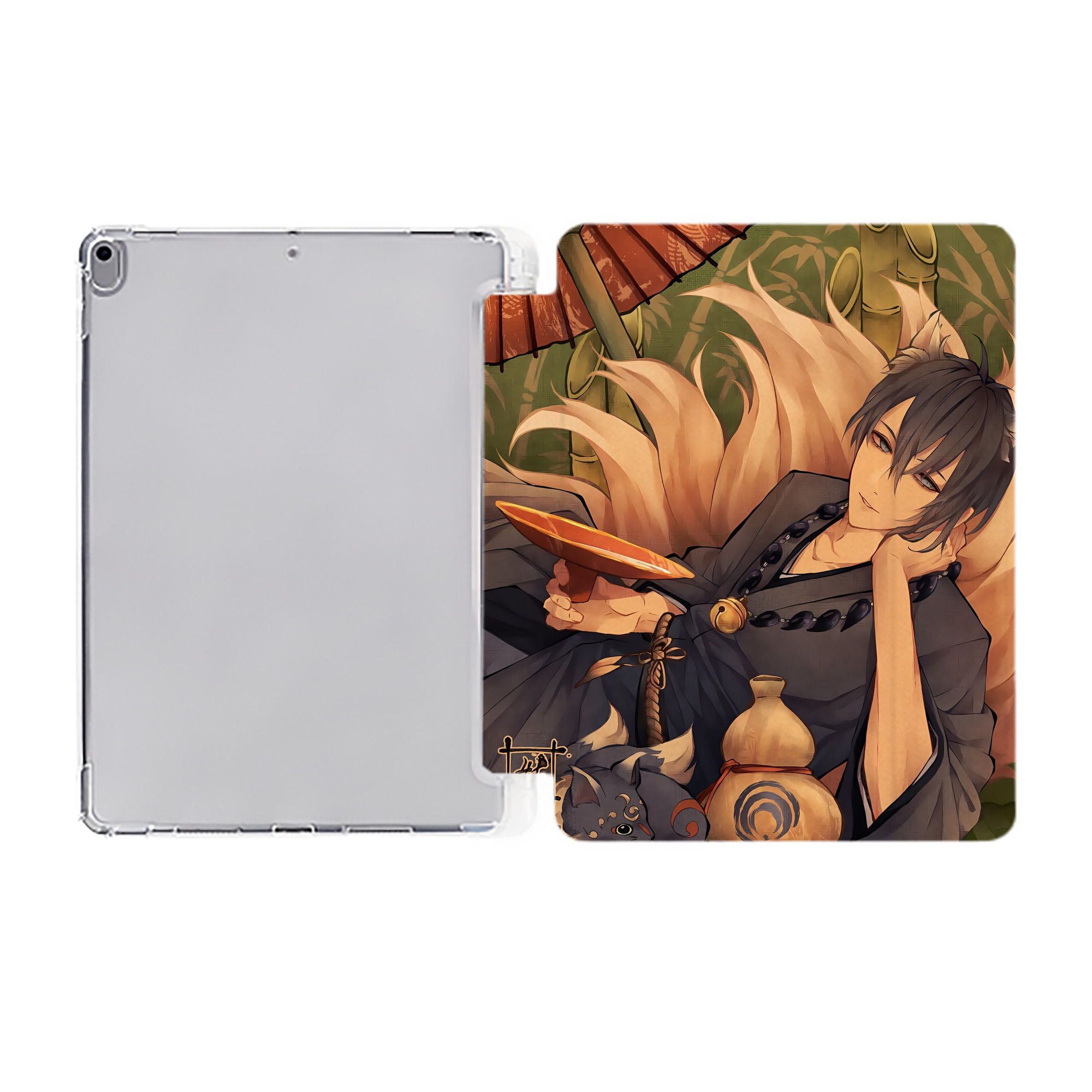 （画像用） 刀剣乱舞 Touken Ranbu IPad ケース ペン収納付き 三つ折りスタンド PUレザー×シリコン 対応機種9.5/10.5/10.9インチ